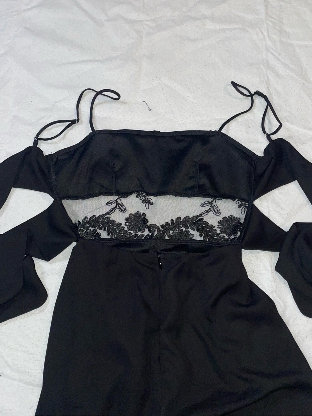 Lucy In The Sky Mesh Embroidered Sequin Lace Black Romper Whimsigoth Festival XS